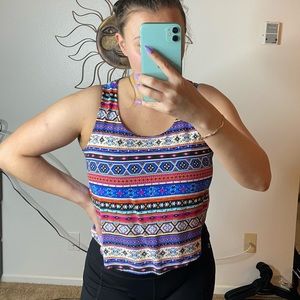 Forever 21 Geometric Top with Back Cutout